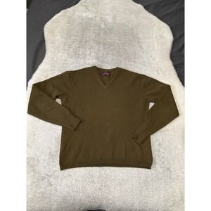 Vintage Lochcarrom Lambswool Green‎ V Neck Sweatshirt Size Small Scotland